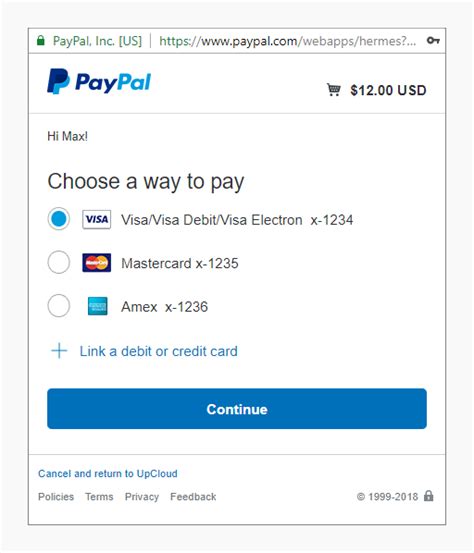 paypal method.